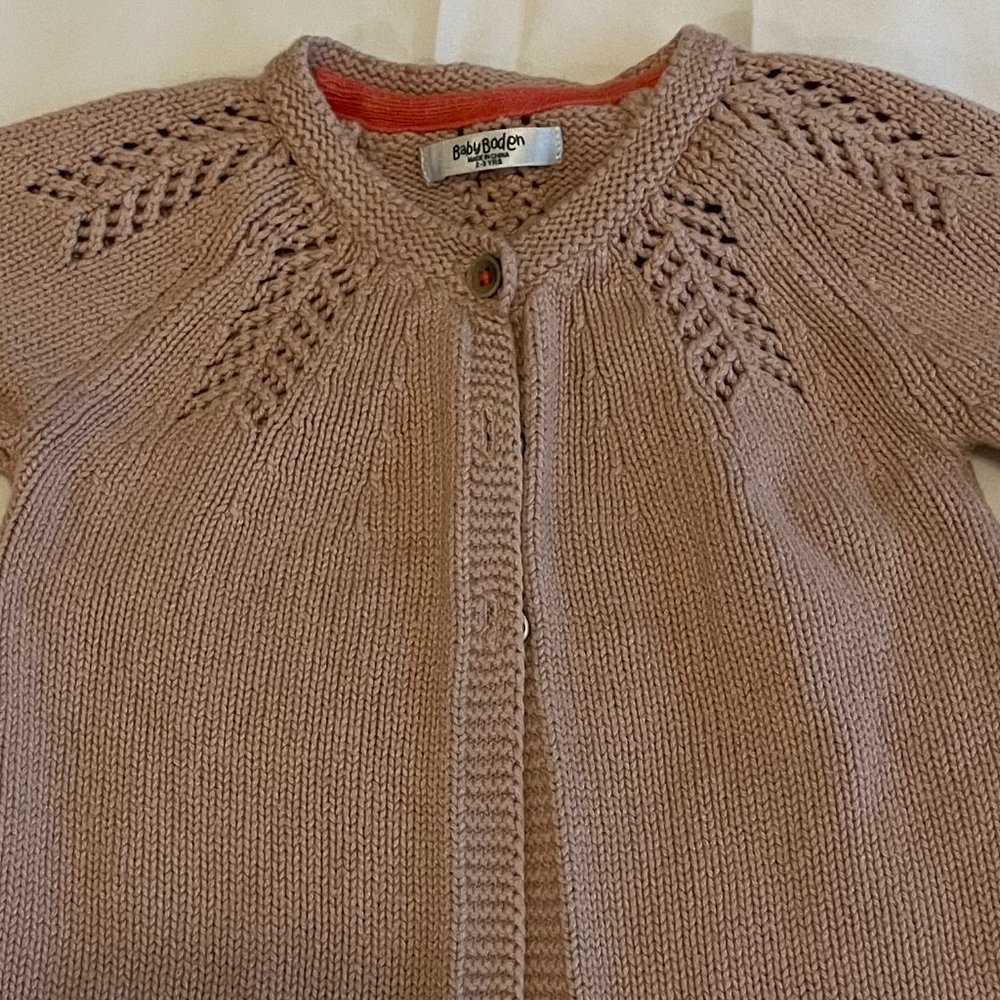 Baby Boden Dusty Rose Cardigan - 2-3T